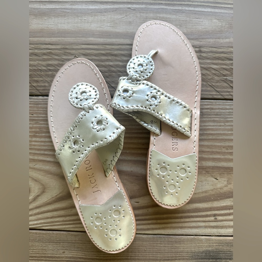 Jack Rogers Platinum Sandal, Size 8M